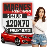 Reklama magnetyczna magnes reklamowy na auto firmowe 120x70 cm - 2 szt