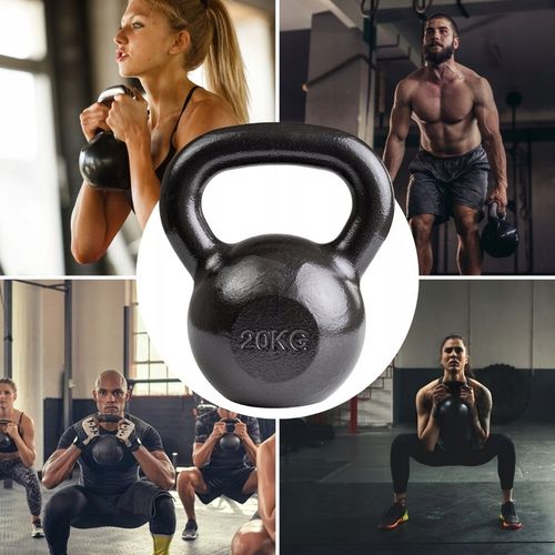 KETTLEBELL ODWAŻNIK DO ĆWICZEŃ KETTLE HANTLA HANTEL ŻELIWNY FITNESS 20KG na Arena.pl