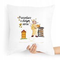 Poduszka Prezent Dla Pszczelarza O Złotym Sercu Z Nadrukiem Ze Zdjęciem Z N