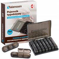 Pojemnik tygodniowy na leki ORGANIZER 3 pory dnia x 7 dni CZARNA ETUI