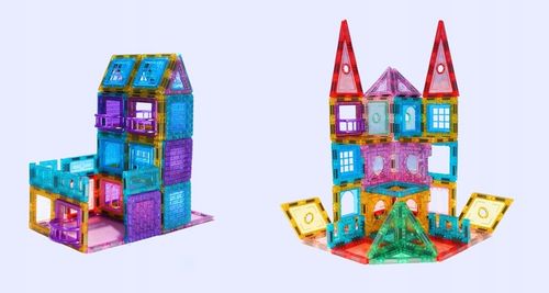 KLOCKI MAGNETYCZNE PANELE KONSTRUKCYJNE 80 elementów na Arena.pl