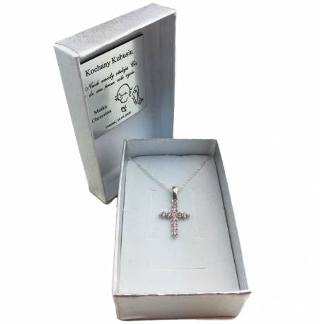 SREBRNY KRZYŻYK OZDOBNY Z CYRKONIAMI SREBRO PRÓBY 925 DOSTĘPNY W RÓŻNYCH KOLORACH na Arena.pl