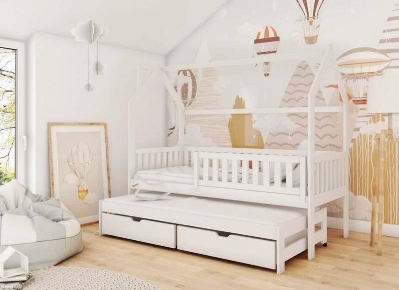 Łóżko 2- osobowe domek Moneky 90x190 z wysuwem zdjęcie 1