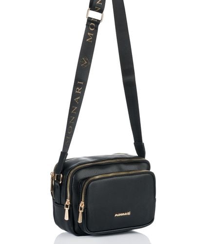 MONNARI Torebka na ramię LISTONOSZKA Pojemna DWUKOMOROWA PASEK LOGO PREMIUM na Arena.pl