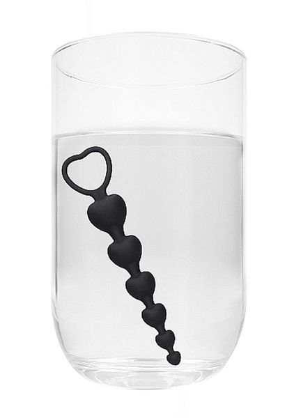 Anal Heart Beads - Black zdjęcie 7