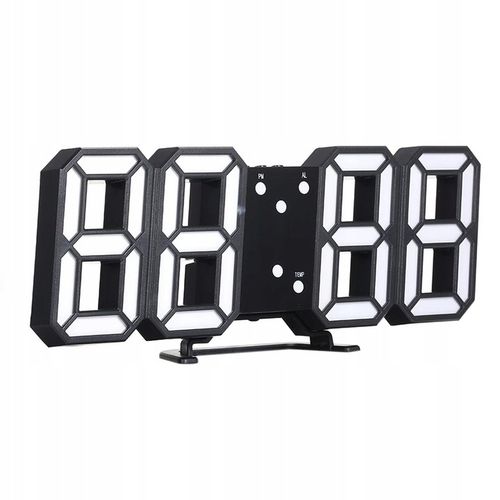 ZEGAR ELEKTRONICZNY WYŚWIETLACZ LED BUDZIK TERMOMETR ALARM DATA CZARNY na Arena.pl