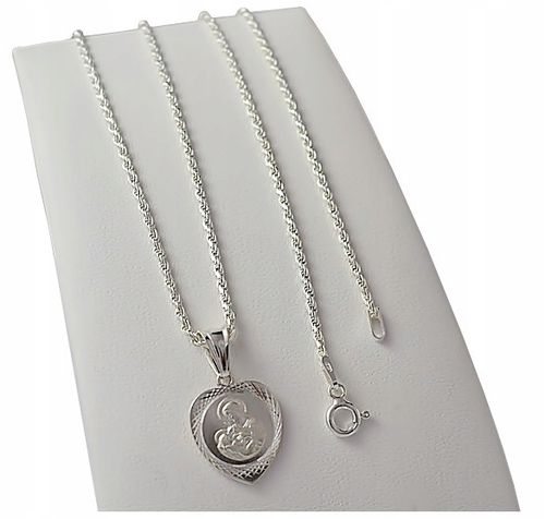 Łańcuszek Srebrny Damski Corda z Medalikiem Serduszko pr 925 Grawer Gratis na Arena.pl