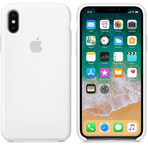 Apple Silicone Case - Silikonowe etui iPhone X (biały) na Arena.pl