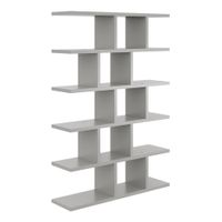 Duży regał z półkami, biblioteczka, 70x18x101 cm, szary, mat | TYLETEGOTU