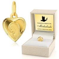 ZŁOTY MEDALIK (585) GRAWER PREZENT na Chrzest dla dziewczynki pamiątka