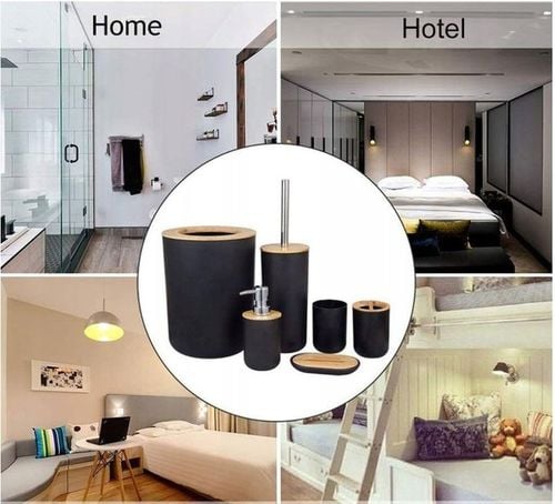 Zestaw łazienkowy akcesoriów łazienkowych 6 elementów kosz szczotka do WC na Arena.pl