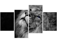 140CM 70 OBRAZ SREBRNY LEW NIEBIESKIMI OCZYMA ŚCIENNY