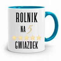 Dla Rolnika Kubek Błękitny Rolnik Na 5 Gwiazdek Z Nadrukiem Ze Zdjęciem