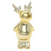 RENIFER CERAMICZNY ZŁOTY FIGURKA DEKORACJA ŚWIĄTECZNA 13cm