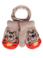 Rękawiczki chłopięce jednopalczaste ze sznurkiem z tygrysem 12 cm YOCLUB