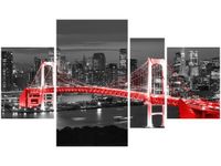 120CM 70 OBRAZ 4 ELEM TOKYO MOST TĘCZOWY CZERWIENI ŚCIENNY