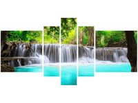 OBRAZ KOLOROWA WODA KOLOROWY WODOSPAD BŁĘKITNA RZEKA