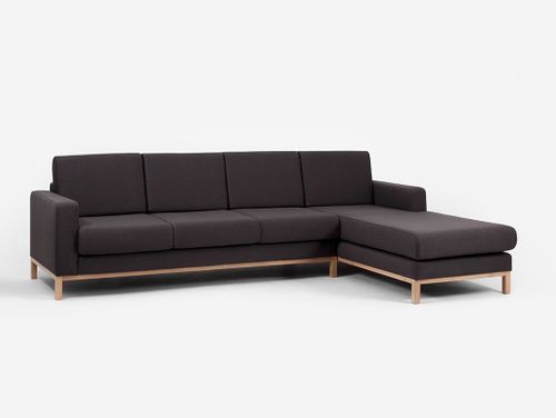 Sofa SCANDIC 3 os. z szezlongiem P - karbon(et95), naturalny, narożnik na Arena.pl