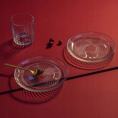 Szklane TALERZYKI Deserowe NA CIASTO Przekąski 4x17 cm Przezroczyste na Arena.pl