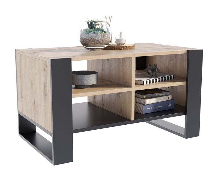 Ława Figa dąb artisan/czarny zdjęcie 1