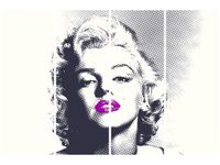 120CM 80 OBRAZ 4 ELEM MARILYN MONROE FIOLETOWYMI USTAMI ŚCIENNY