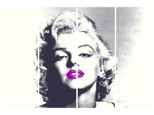 120CM 80 OBRAZ 4 ELEM MARILYN MONROE FIOLETOWYMI USTAMI ŚCIENNY na Arena.pl