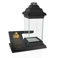 STATUETKA ZNICZ NA GRÓB DEDYKACJA + LAMPION XXL