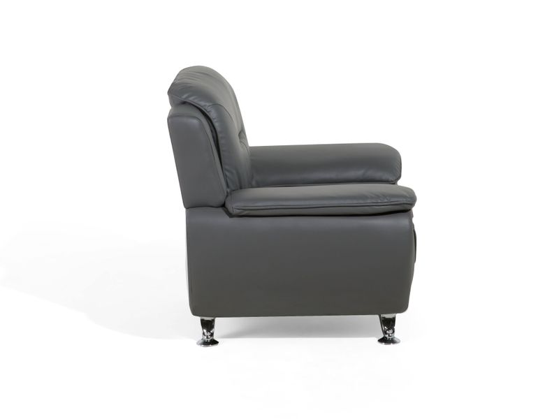 Fotel ekoskóra szary LEIRA zdjęcie 5