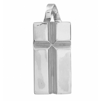 SREBRNY MEDALIK KRZYŻ PROSTOKĄT SREBRO PRÓBY 925