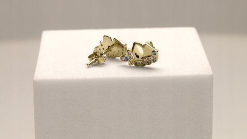 Srebrne kolczyki jednorożce dla dziewczynki srebro pozłacane sztyfty na Arena.pl