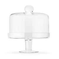 PATERA SZKLANA Z KLOSZEM POKRYWĄ NA NODZE 23,5 CM