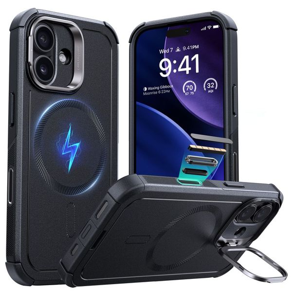 Etui ESR Cyber Kickstand do iPhone 17 Czarne zdjęcie 1
