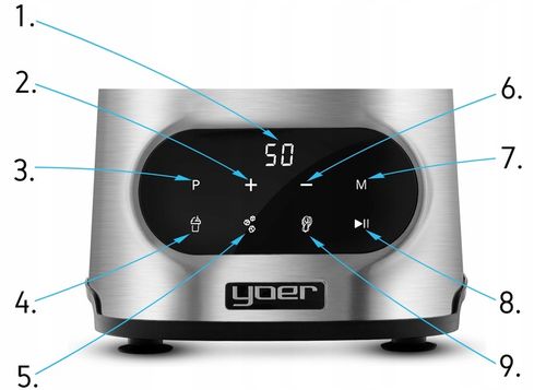 Blender kielichowy Automatyczny Tritan Yoer INOX 2,4L 2200W +Sito do soku na Arena.pl