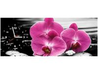 100X40CM ZEGAR RÓŻ POŚRODKU SZAROŚCI OBRAZ