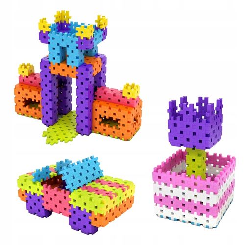 KLOCKI KONSTRUKCYJNE WAFLE MELI Basic Pink 300 El PASTELOWE RÓŻ PUZZLE 3D na Arena.pl