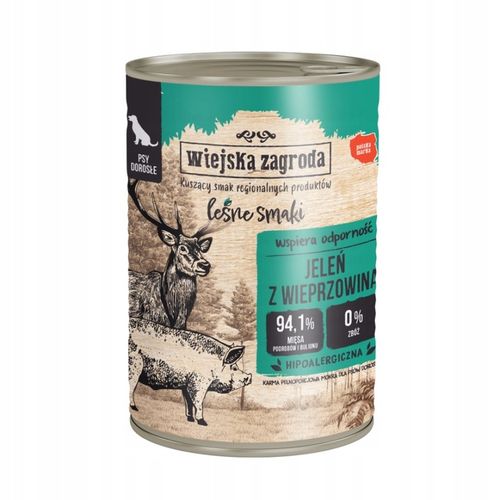 WIEJSKA ZAGRODA MOKRA KARMA DLA PSA LEŚNE SMAKI BOGATY MIX SMAKÓW 5 X 400 G na Arena.pl