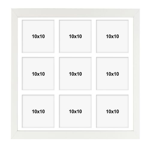 Ramka na 9 zdjęć Hekla 40x40x9 MDF galeria biały 1szt. na Arena.pl