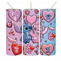 Butelka na Wodę ze Stali Nierdzewnej z Motywem Stitch i Aniołek 20oz