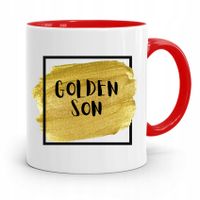 Kubek Czerwony Prezent Dla Syna Golden Son Z Nadrukiem Ze Zdjęciem