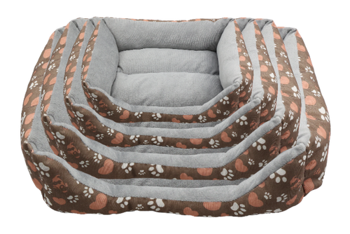 Legowisko dla psa brązowe L prostokątne PAWPRINT 63x50x11cm na Arena.pl