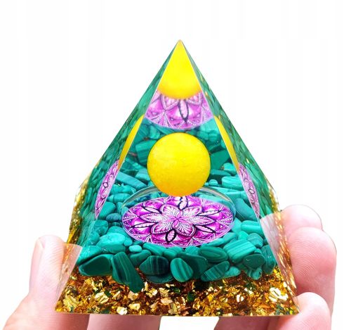 Piramida ORGONIT +LED Lampka PODSTAWA 5cm KRYSZTAŁ KAMIENIE AMULET 5cm HX15 na Arena.pl
