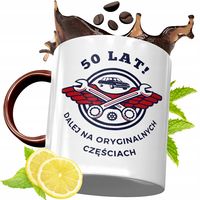 Kubek Bordowy 50 Urodziny Na Urodziny Prezent Z Nadrukiem Ze Zdjęciem