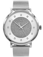 DAMSKI ZEGAREK TIMEX TW2U67000 SREBRNY BRANSOLETA MESH ELEGANCKI CYRKONIE