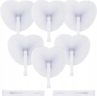 WACHLARZ RĘCZNY SKŁADANY BIAŁY SERCE ŚLUB DIY PREZENT GOŚCIE 24x16 CM