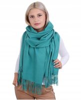 SZAL DAMSKI CHUSTA DUŻY MIŁY Ciepły Szalik SZMARAGDOWY zielony dla kobiet