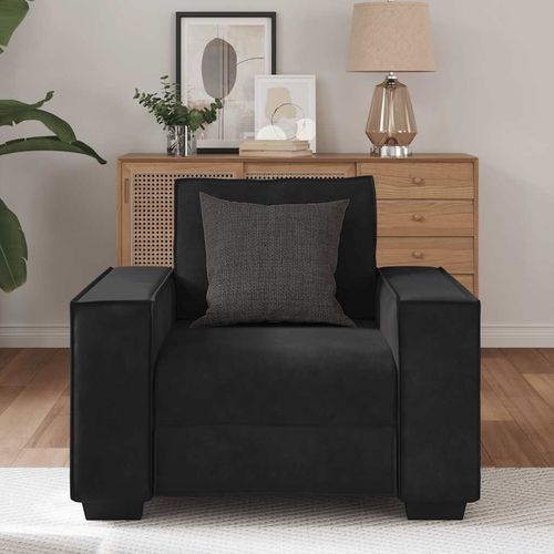 Sofa Fotel Czarny 59 cm Aksamit na Arena.pl