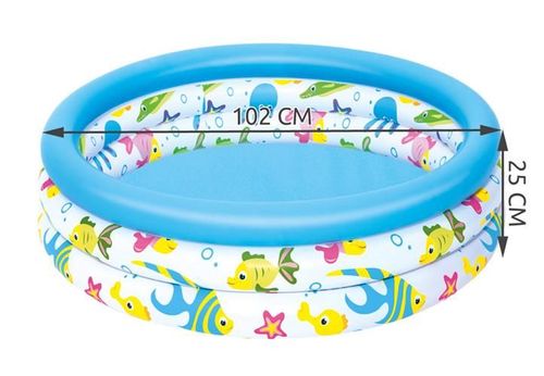 Basen Dmuchany Basenik dla Dzieci 102x25 cm Rybki na Arena.pl
