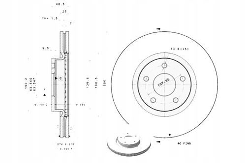 TARCZA HAM PRZOD 300X25 V BREMBO na Arena.pl