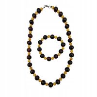 KOMPLET KORALE + BRANSOLETKA BURSZTYN BAŁTYCKI NASZYJNIK NA PREZENT NATURAL