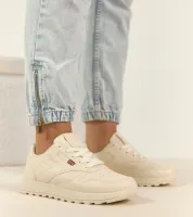 Jasnobeżowe sneakersy casualowe na platformie Élise 38
